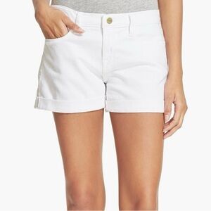Frame Denim Le Cutoff White Jean Cuffed Shorts